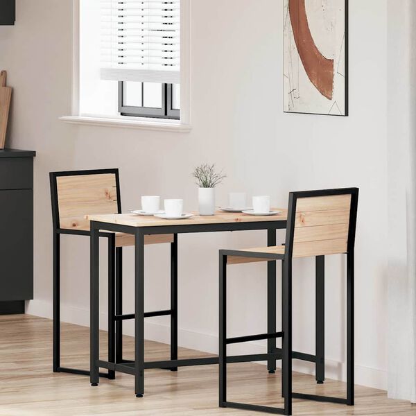 vidaXL mesa Natural 100 x 50 x 77 cm Madeira de Engenharia e A&ccedil;o