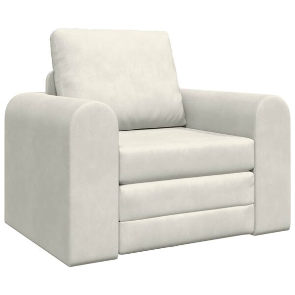 vidaXL Sof&aacute;-Cama Creme 98 x 71 x 83 cm Veludo