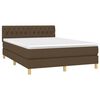 vidaXL Cama box spring c/ colch&atilde;o/LED 140x190cm tecido castanho-escuro