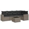 vidaXL 6 pcs conjunto sof&aacute;s de jardim com almofad&otilde;es vime cinzento