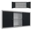 vidaXL Arm&aacute;rio ferramentas parede industrial metal cinzento e preto