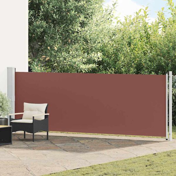 vidaXL Toldo lateral retr&aacute;til para p&aacute;tio 140x600 cm castanho