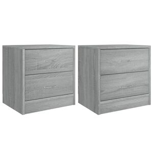 vidaXL Mesa cabeceira 2pcs 40x30x40cm derivado madeira cinzento sonoma