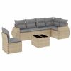 vidaXL 7 pcs conjunto de sof&aacute;s p/ jardim com almofad&otilde;es vime PE bege