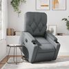 vidaXL Poltrona reclin&aacute;vel elevat&oacute;ria el&eacute;trica couro artif. cinzento