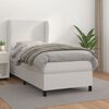 vidaXL Cama com molas/colch&atilde;o 100x200 cm couro artificial branco