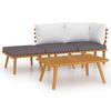 vidaXL 4 pcs conj. lounge jardim c/ almofad&otilde;es madeira ac&aacute;cia maci&ccedil;a