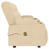 vidaXL Poltrona massagem 4 lug. reclin. c/ suportes copo tecido creme