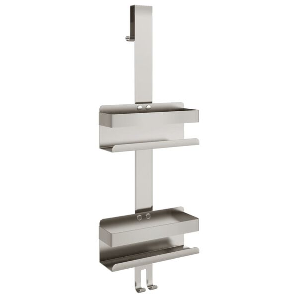 vidaXL Prateleiras de chuveiro suspensas aço inoxidável 304 escovado