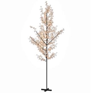 vidaXL Cerejeira com 672 luzes LEDs 400 cm branco quente