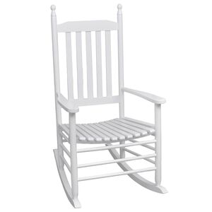 vidaXL Cadeira de baloi&ccedil;o com assento curvo madeira branco