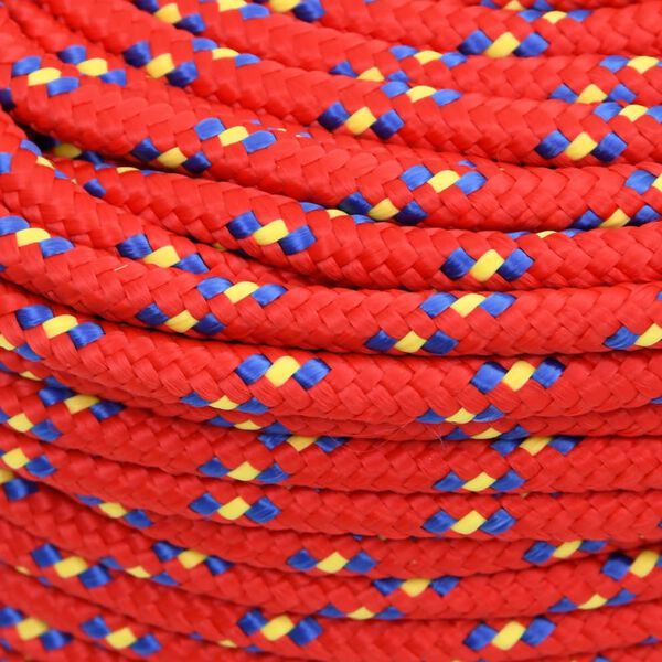 vidaXL Corda de barco 6 mm 250 m polipropileno vermelho