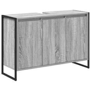 vidaXL Arm&aacute;rio de Banheiro com porta Cinza Sonoma 90 x 30 x 60 cm
