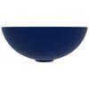 vidaXL Lavatório de casa banho redondo cerâmica azul-escuro