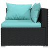 vidaXL 10 pcs conjunto lounge de jardim c/ almofad&otilde;es vime PE preto