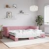 vidaXL Sof&aacute;-cama com gavet&atilde;o 90x200 cm veludo rosa