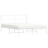vidaXL Estrutura de cama com cabeceira 160x200 cm metal branco