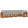 vidaXL Conjunto de Sof&aacute; Sectional 6 pcs Cinza Natural e Claro
