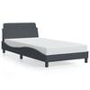 vidaXL Estrutura de cama Dover 100x203 cm veludo cinza-escuro