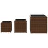 vidaXL Vasos de jardim 3 pcs vime PE castanho