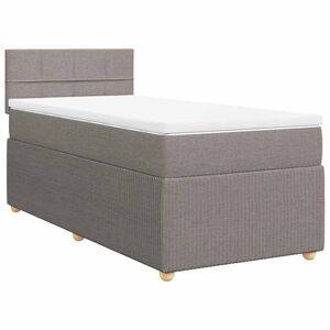 vidaXL Cama com molas/colch&atilde;o 100x200 cm tecido cinza-acastanhado