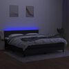 vidaXL Cama box spring c/ colch&atilde;o e LED 180x200 cm tecido preto