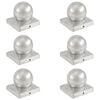 vidaXL Tampas globo p/ postes veda&ccedil;&atilde;o 6pcs metal galvanizado 101x101mm