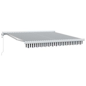 vidaXL Toldo retr&aacute;til 3x2,5 m tecido e alum&iacute;nio antracite e branco