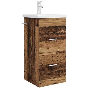vidaXL Gabinete de banheiro com pia Madeira antiga 42 x 40 x 84,5 cm