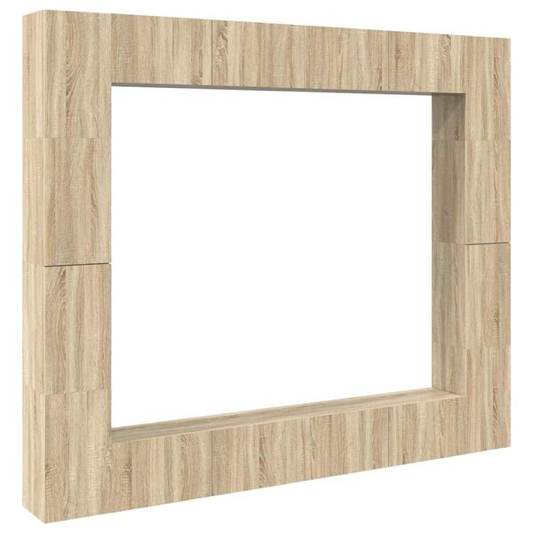 vidaXL 8pcs conjunto m&oacute;veis de TV derivados de madeira carvalho sonoma