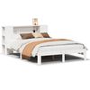 vidaXL Cama com estante sem colch&atilde;o 160x200 cm pinho maci&ccedil;o branco