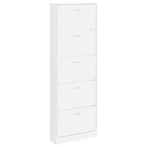 Sapateira com 5 compartimentos em madeira branco