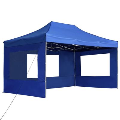 vidaXL Tenda dobrável profissional com paredes alumínio 4,5x3m azul
