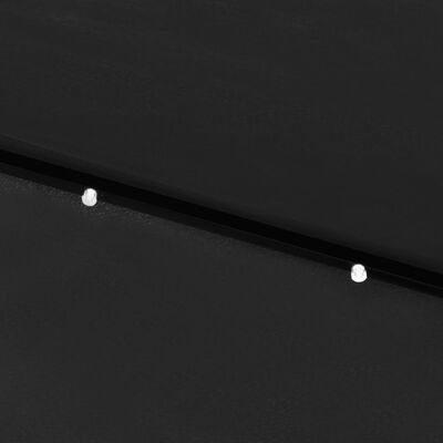 vidaXL Guarda-sol com luzes LED e poste de aço 2x3 m preto