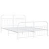 vidaXL Estrutura de cama com cabeceira e p&eacute;s 150x200 cm metal branco