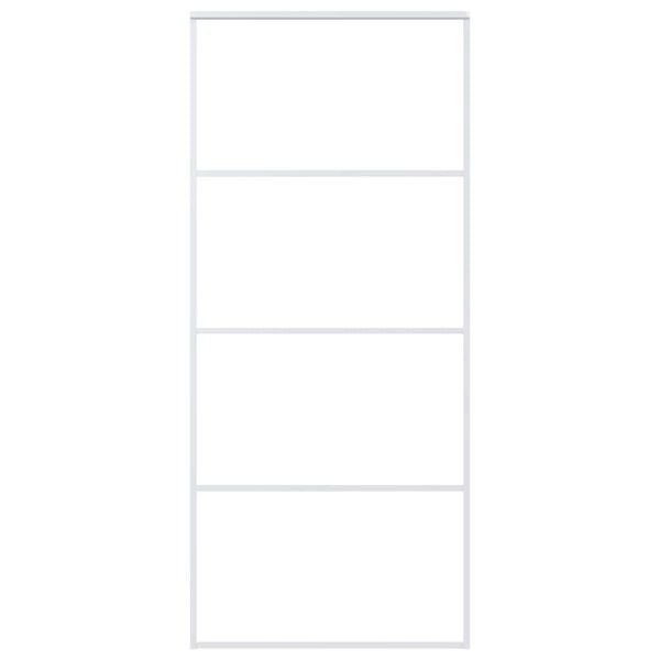 vidaXL Porta deslizante vidro ESG fosco e alum&iacute;nio 90x205 cm branco