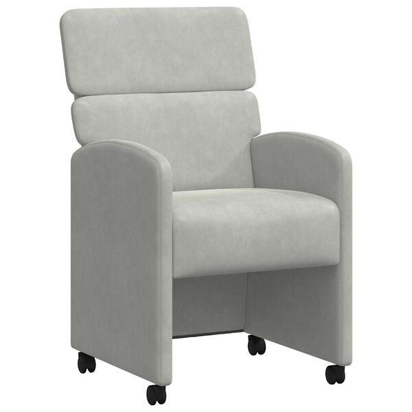 vidaXL Cadeiras de Jantar com Rodas 2 pcs Cinzento-claro Veludo