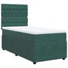 vidaXL Cama com molas/colchão 90x200 cm veludo verde-escuro