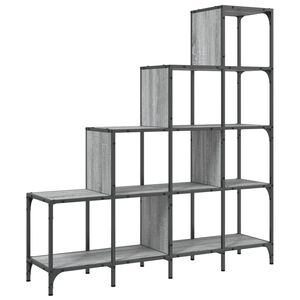 vidaXL Estante 122x30x132 cm derivados de madeira e metal cinza sonoma