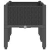 vidaXL Vaso/floreira de jardim c/ pernas 80x40x42 cm PP preto