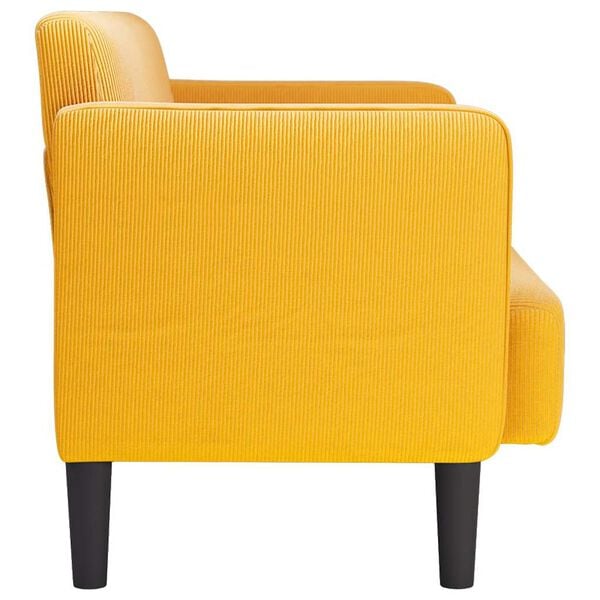 vidaXL Sof&aacute;-luvas 109 cm tecido corduroy amarelo-claro