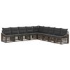 vidaXL Conjunto de Sof&aacute; de Jardim 9 unid. Cinzento vime PE