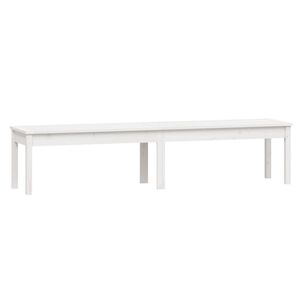vidaXL Banco de jardim com 2 lugares 203,5x44x45cm pinho maci&ccedil;o branco