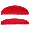 vidaXL Tapetes de escada 15 pe&ccedil;as 56x17x3 cm vermelho semicircular