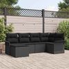 vidaXL Conjunto de Sof&aacute; de Jardim com almofada 6 pcs Preto vime PE