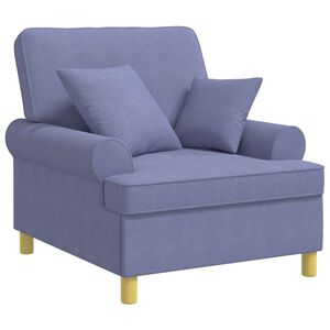 vidaXL Poltrona XL com almofadas Azul Jeans Tecido