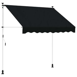 vidaXL Toldo Retr&aacute;til Manual Preto 250 cm