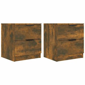 vidaXL Mesas de cabeceira 2 pcs derivados de madeira carvalho fumado