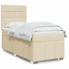 vidaXL Cama com molas/colch&atilde;o 80x200 cm tecido cor cr&egrave;me
