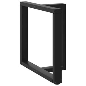 vidaXL P&eacute;s de mesa de jantar em forma de T, 2 pe&ccedil;as, preto, 70x35x(72-73) cm, a&ccedil;o